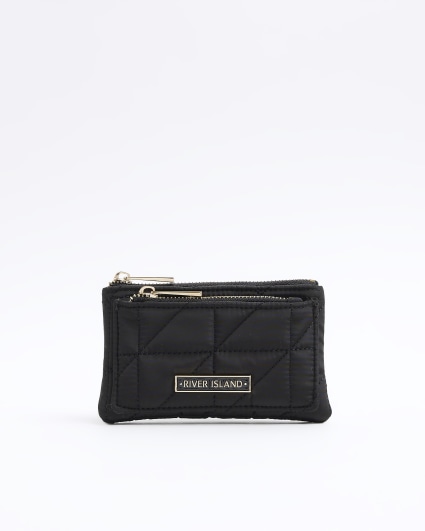 Black soft quilted pouch purse