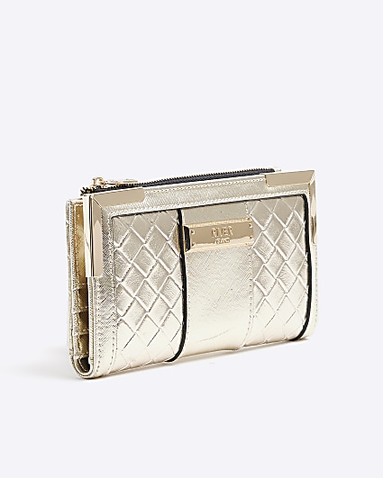 River island gold online clutch