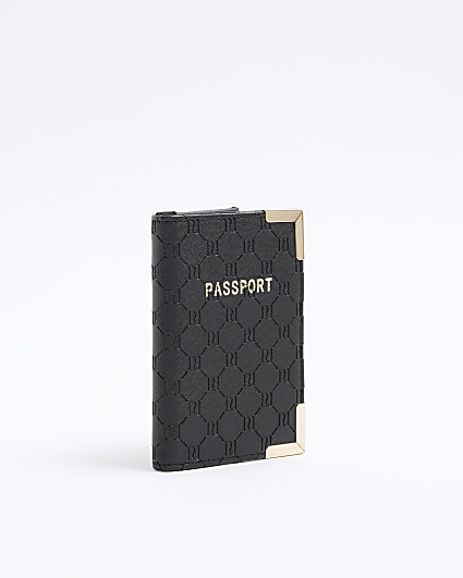 Black embossed passport holder