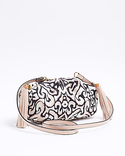 Pink scarf print clutch