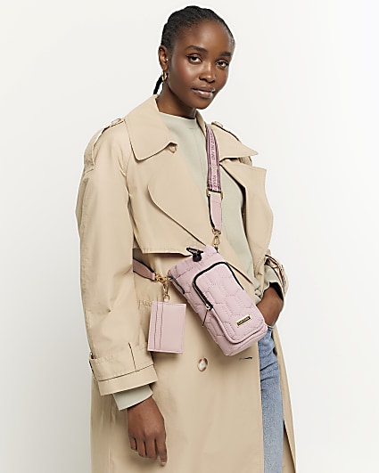 River island pink monogram bag hot sale