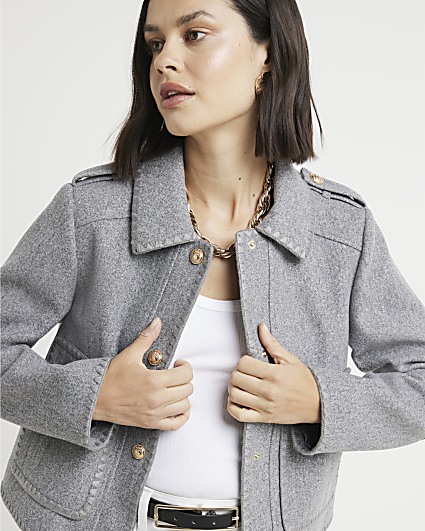 Grey stitched jacket