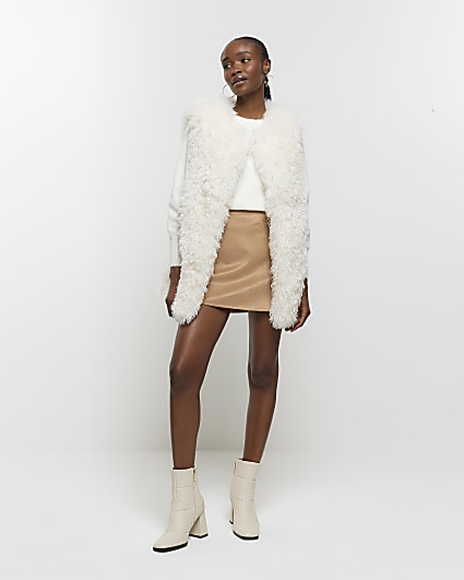 White mini shop skirt river island