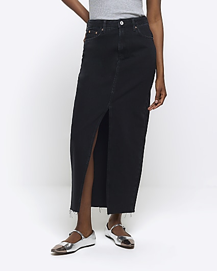 River island midi denim hot sale skirt