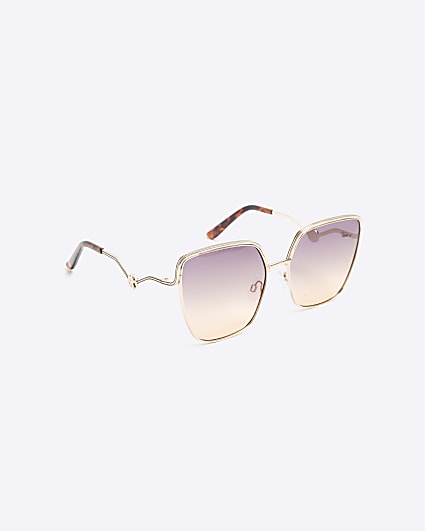 Gold oversized sunglasses