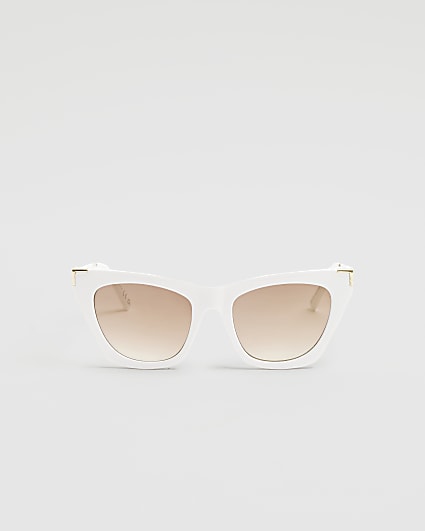 White pointed cateye sunglasses