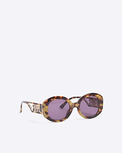 Brown RI tortoise shell round sunglasses