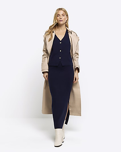 Navy coat 2024 river island