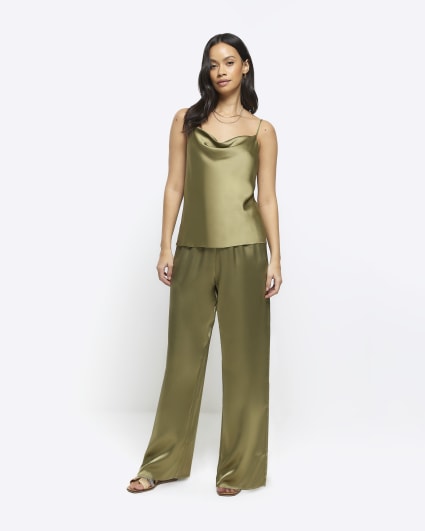 Aniston Jacquard Cami - Green - Tops - Sleeveless - Women's Clothing - Storm
