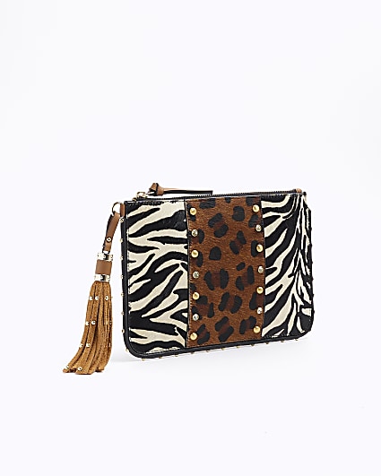 River island leopard print weekend online bag