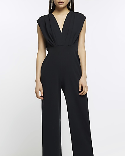 River island cheap black boiler suit