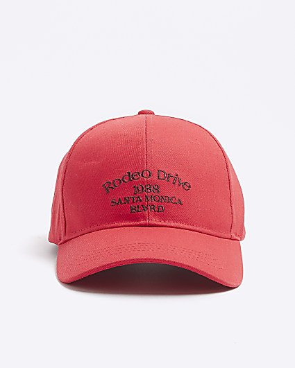 Red embroidered rodeo cap
