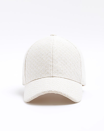 Beige embroidered cap
