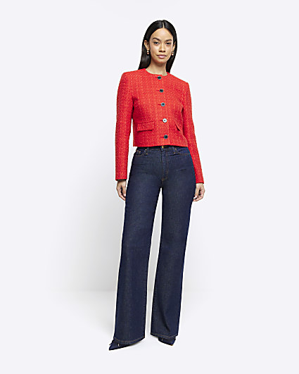 River island red coat sales womens