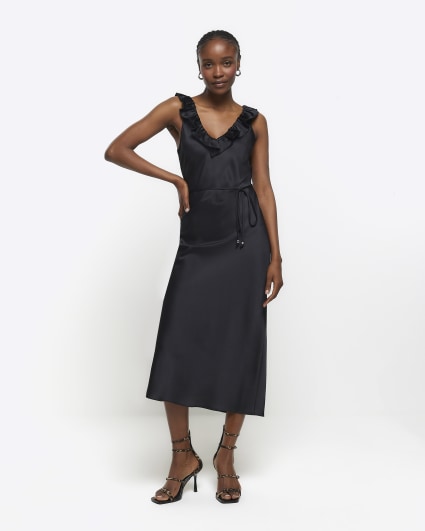 Black cami 2024 slip dress