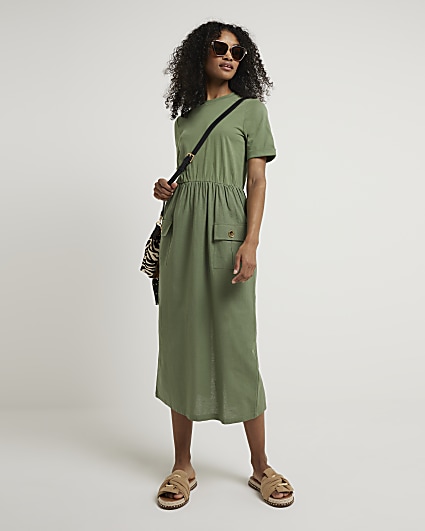 Midi khaki outlet dress