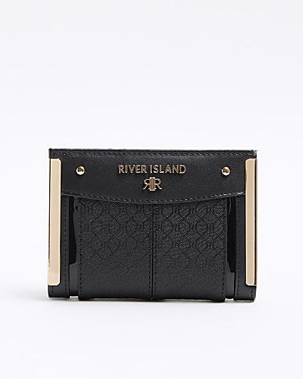 Black embossed monogram purse