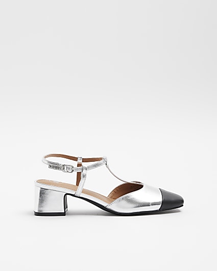 River island cheap silver heels