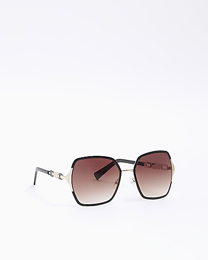 Brown oversized square sunglasses