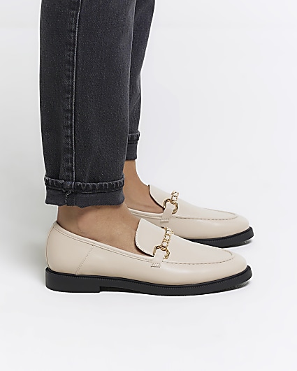 Cream snaffle Flat Loafer