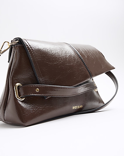 Brown Fold Over Clutch Bag