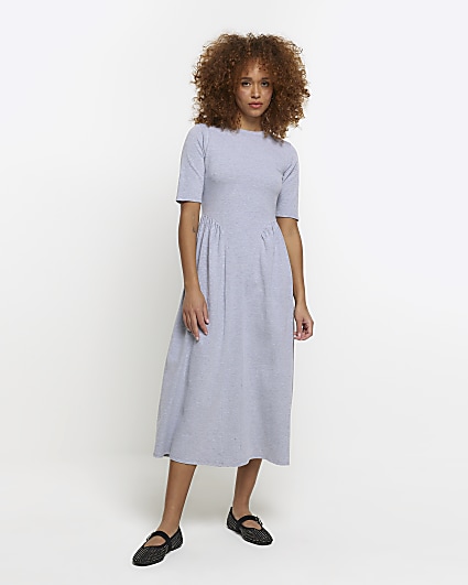 Grey t-shirt midi dress