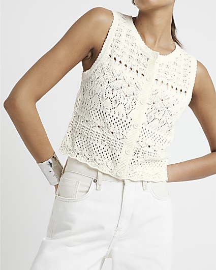 White crochet waistcoat