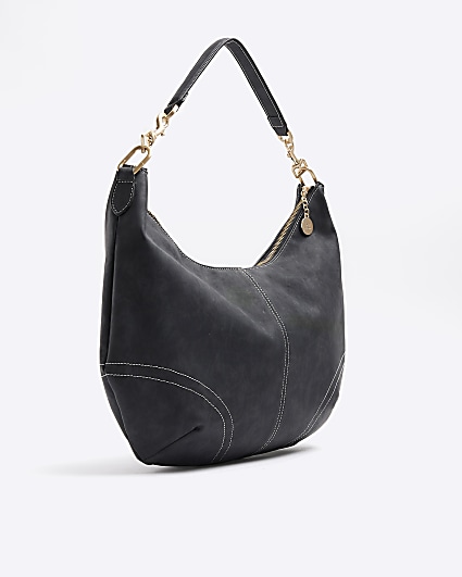 Black scoop large shoulder bag
