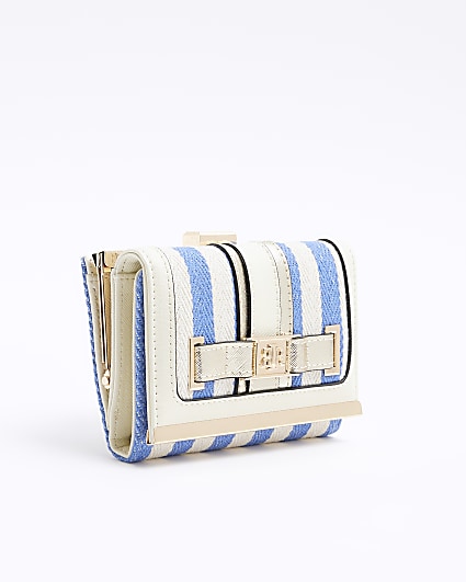 Blue canvas stripe purse