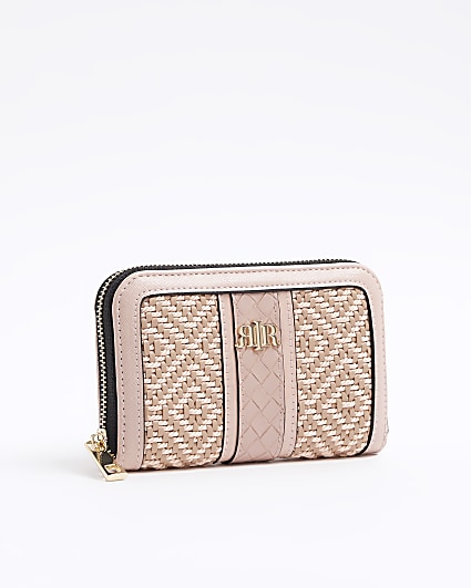Pink chevron weave purse