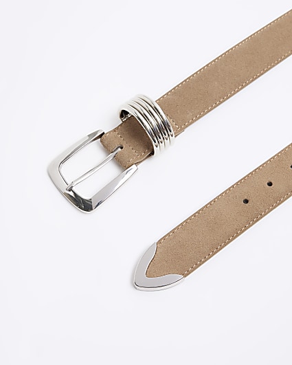 Beige suede belt