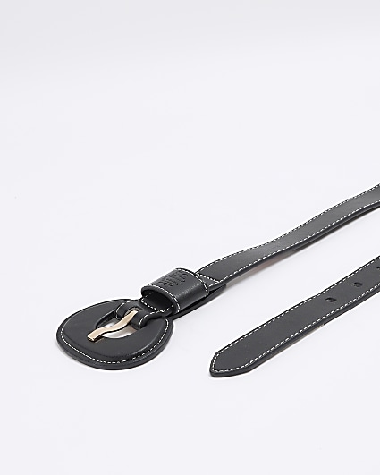 Black covered buckle belt