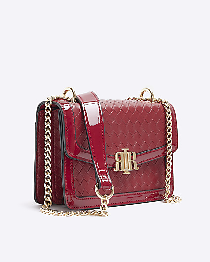 Red Weave Mini Satchel Bag