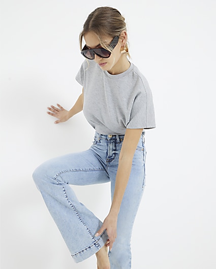 Buy White Freya High Rise Button Flare Jeans - Forever New