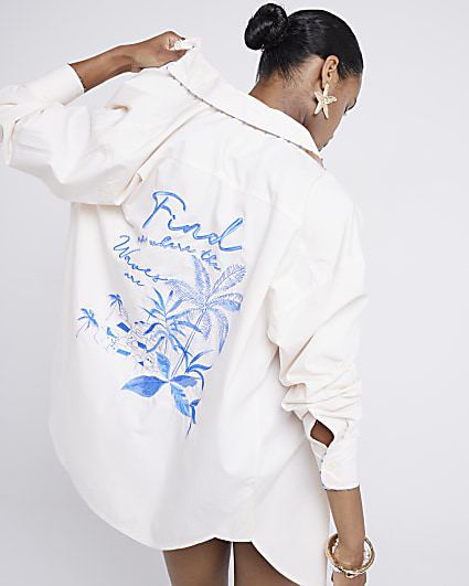 Pink embroidered back shirt