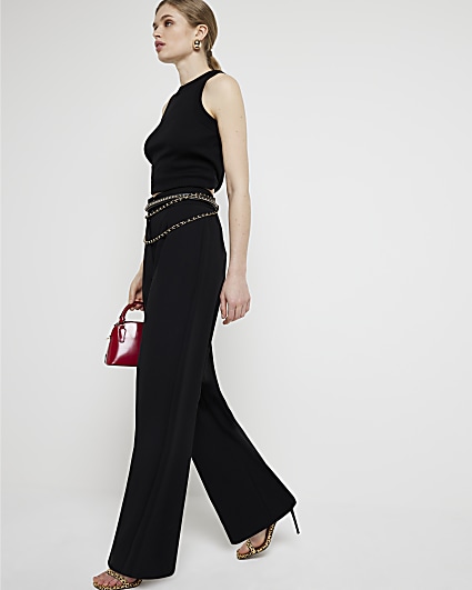 Women's Black Wide Leg Trousers