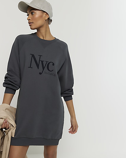 Grey NYC graphic sweatshirt mini dress