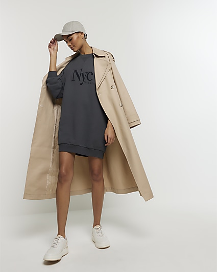 Grey NYC graphic sweatshirt mini dress