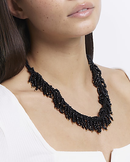 Black Beaded Necklace