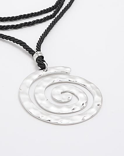 Black Spiral Cord Choker Necklace
