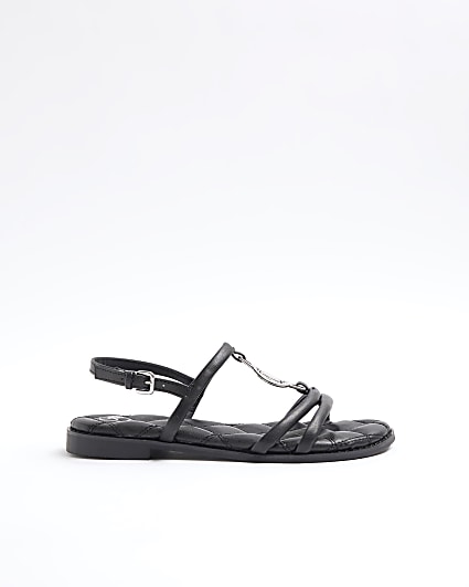 Black RI hardware flat sandals