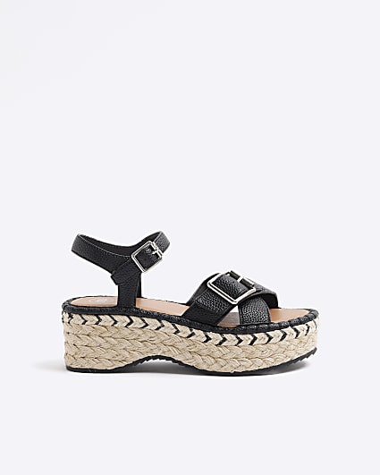 Black Espadrille Wedge sandals