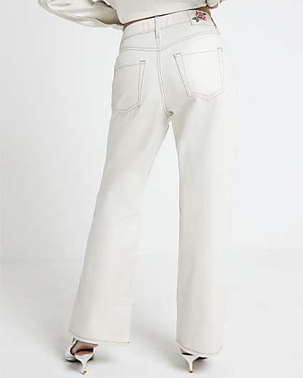 Petite Silver relaxed straight fit jeans