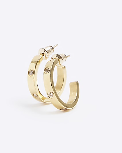 Gold Stainless Steel Hoop Earrings