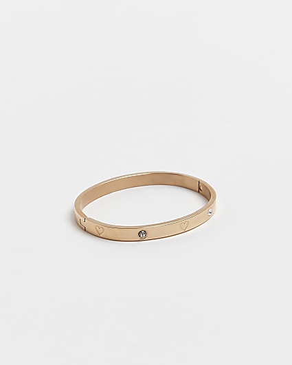 Rose gold heart cuff bracelet