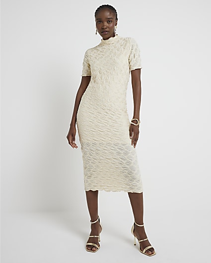 Cream sheath best sale dress with sleeves