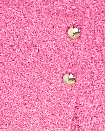 Pink Boucle Wrap Skort