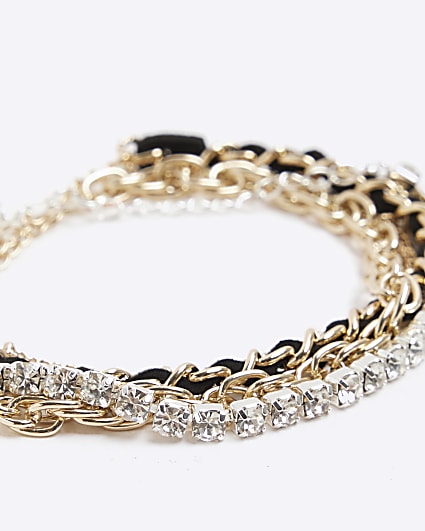 Gold chain bracelet multipack