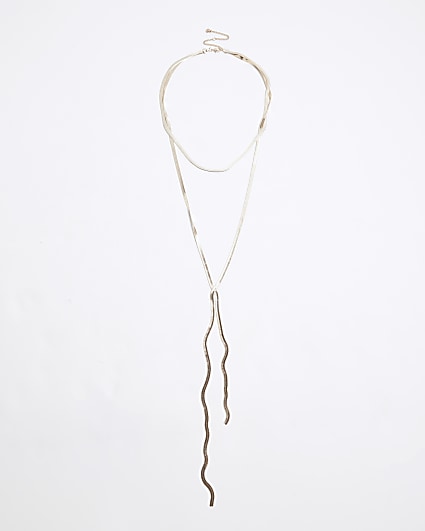 Rose Gold Sleek Multirow Necklace