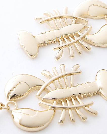 Gold colour lobster earrings